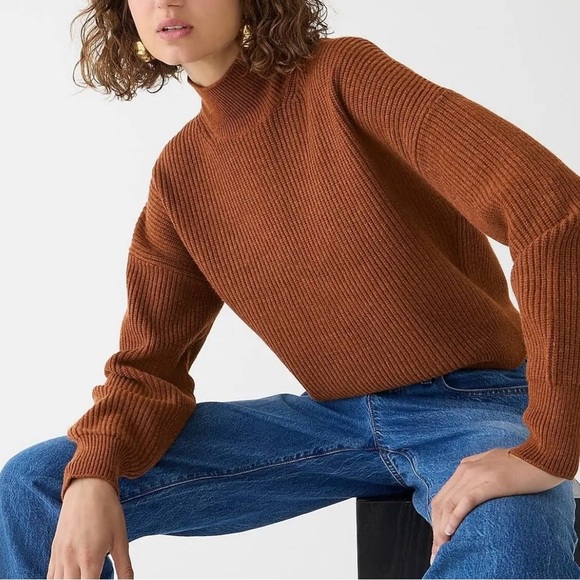 J. Crew Sweaters - New JCrew Ribbed turtleneck sweater in stretch yarn